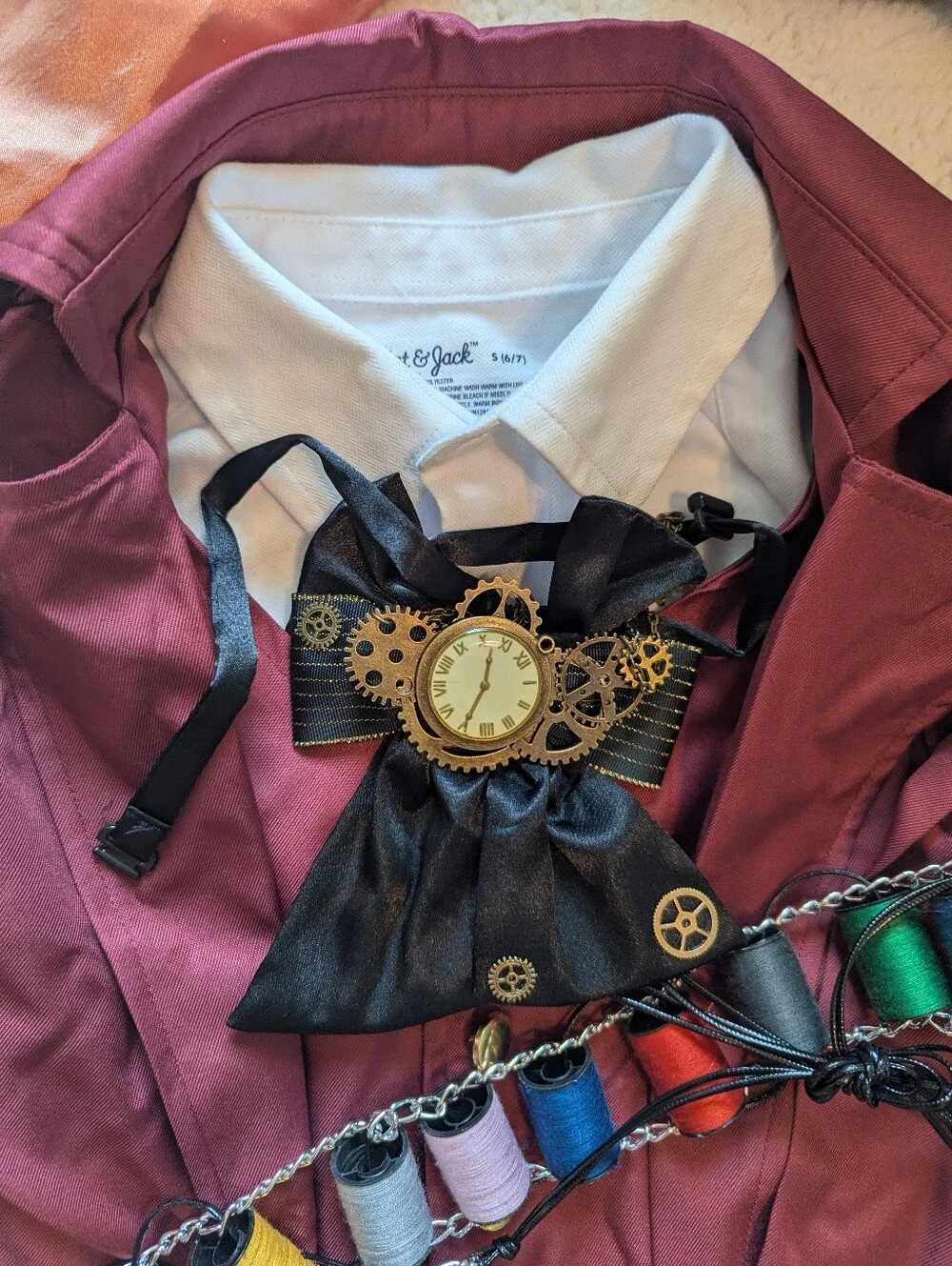 Kids Size 6-8 - 6 Piece Custom Mad Hatter Steampunk Costume with Accessories!